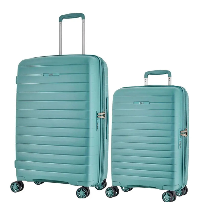 Rock Palma Cabin & Medium Duo Lightweight Hardsided Luggage Set - Seafoam Blue