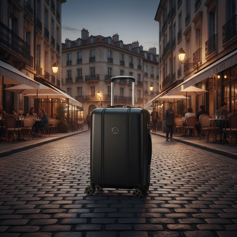 Delsey Cadense 55cm Carry On Exp Luggage - Deep Black Delsey Luggage
