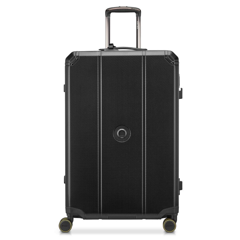 Delsey Alu’r - Aluminum Zipperless Premium Large Luggage - Black Delsey Luggage