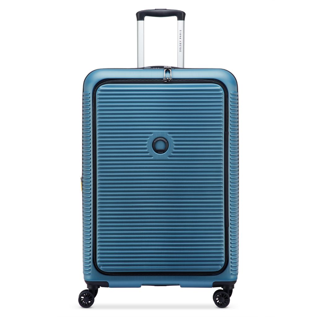 Delsey Freestyle Front Opening 76cm Large Luggage - Blue Delsey Luggage