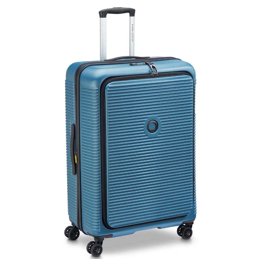 Delsey Freestyle Front Opening 76cm Large Luggage - Blue Delsey Luggage