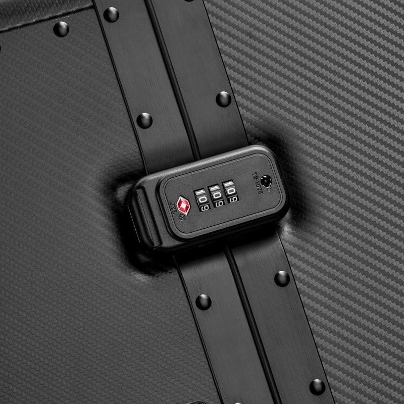 Delsey Alu’r - Aluminum Zipperless Premium Large Luggage - Black Delsey Luggage