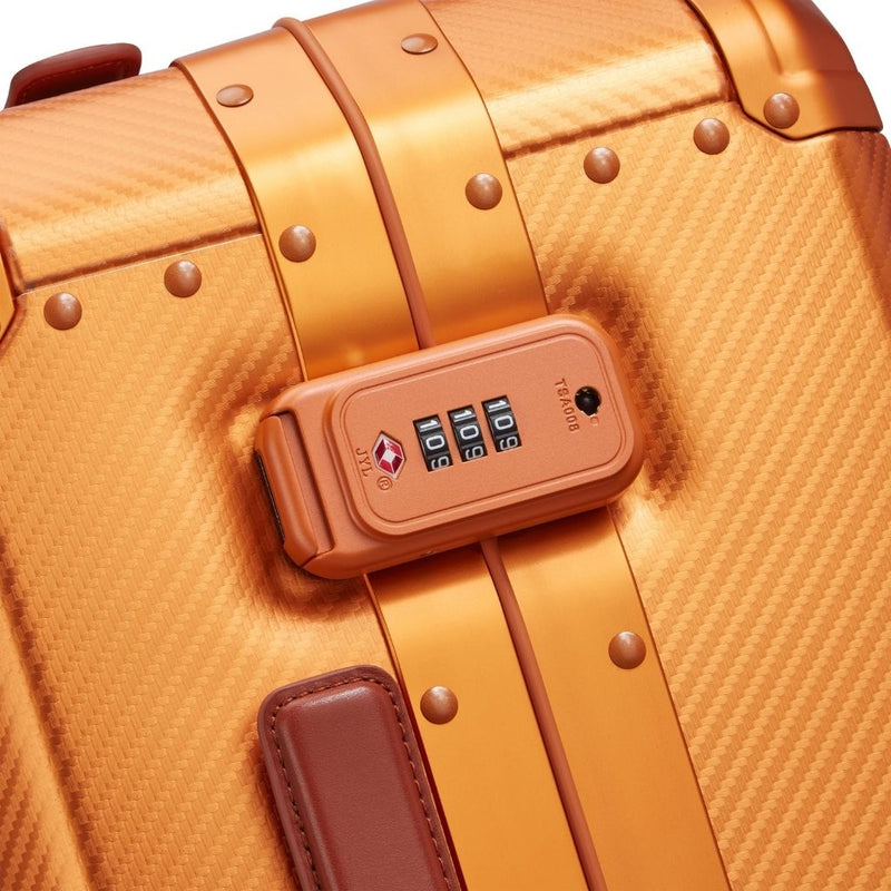 Delsey Alu’r - Aluminum Zipperless Premium Carry On - Orange Delsey Luggage