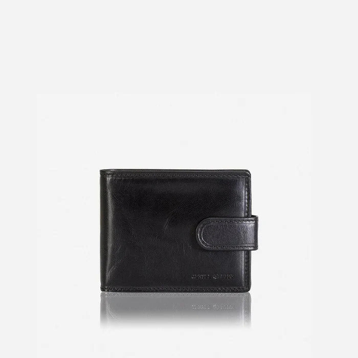 Jekyll & Hide Oxford Billfold Wallet With Coin And Tab Closure, Black