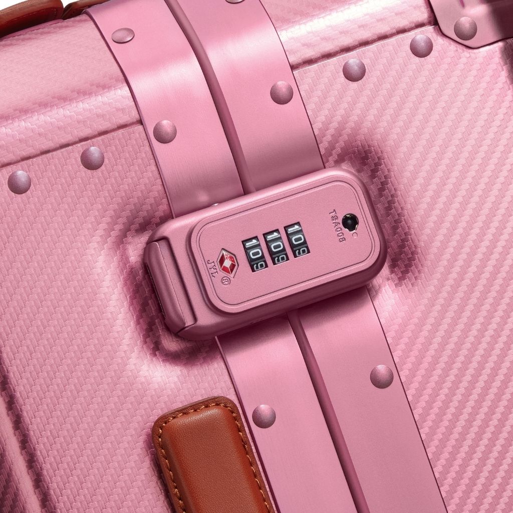 Delsey Alu’r - Aluminum Zipperless Premium Carry On - Pink Delsey Luggage