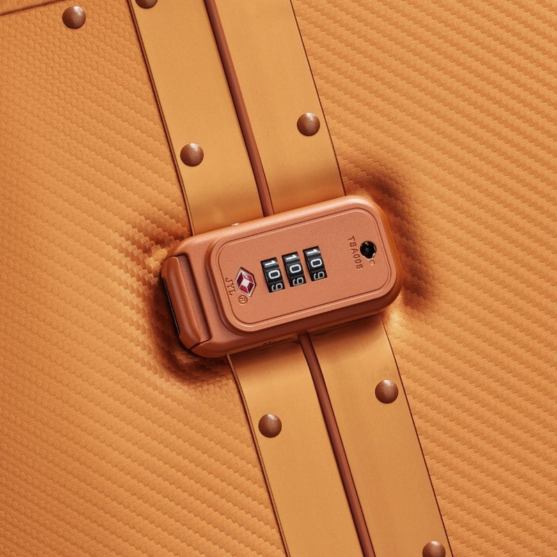Delsey Alu’r - Aluminum Zipperless Premium Large Luggage - Orange Delsey Luggage