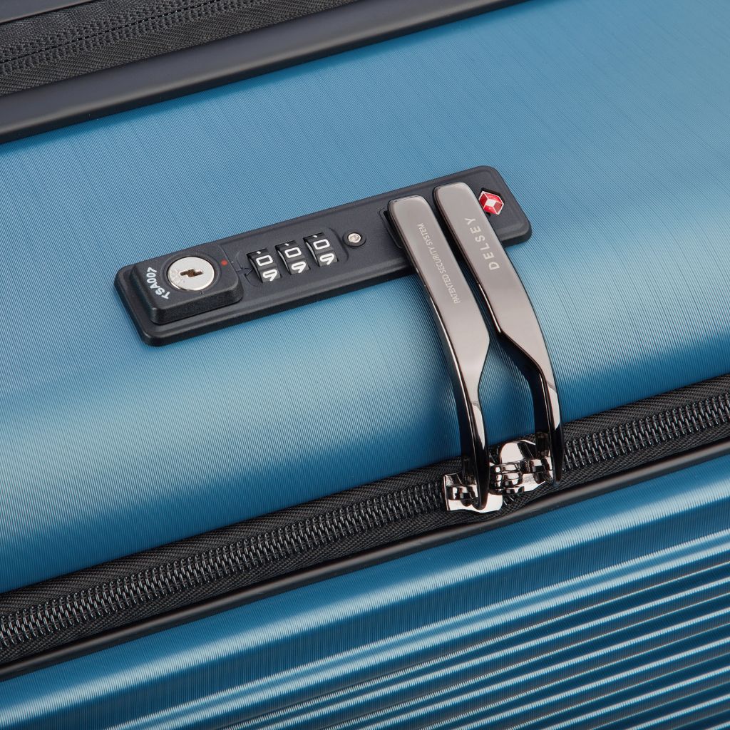 Delsey Freestyle Front Opening 76cm Large Luggage - Blue Delsey Luggage