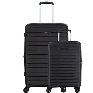 Rock Palma Cabin & Medium Duo Lightweight Hardsided Luggage Set - Black