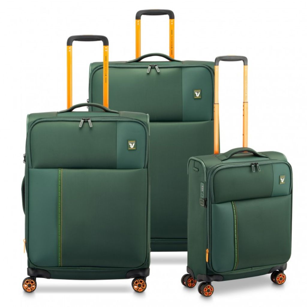 Roncato Move 3 Piece Lightweight Spinner EXP Luggage Set - Green
