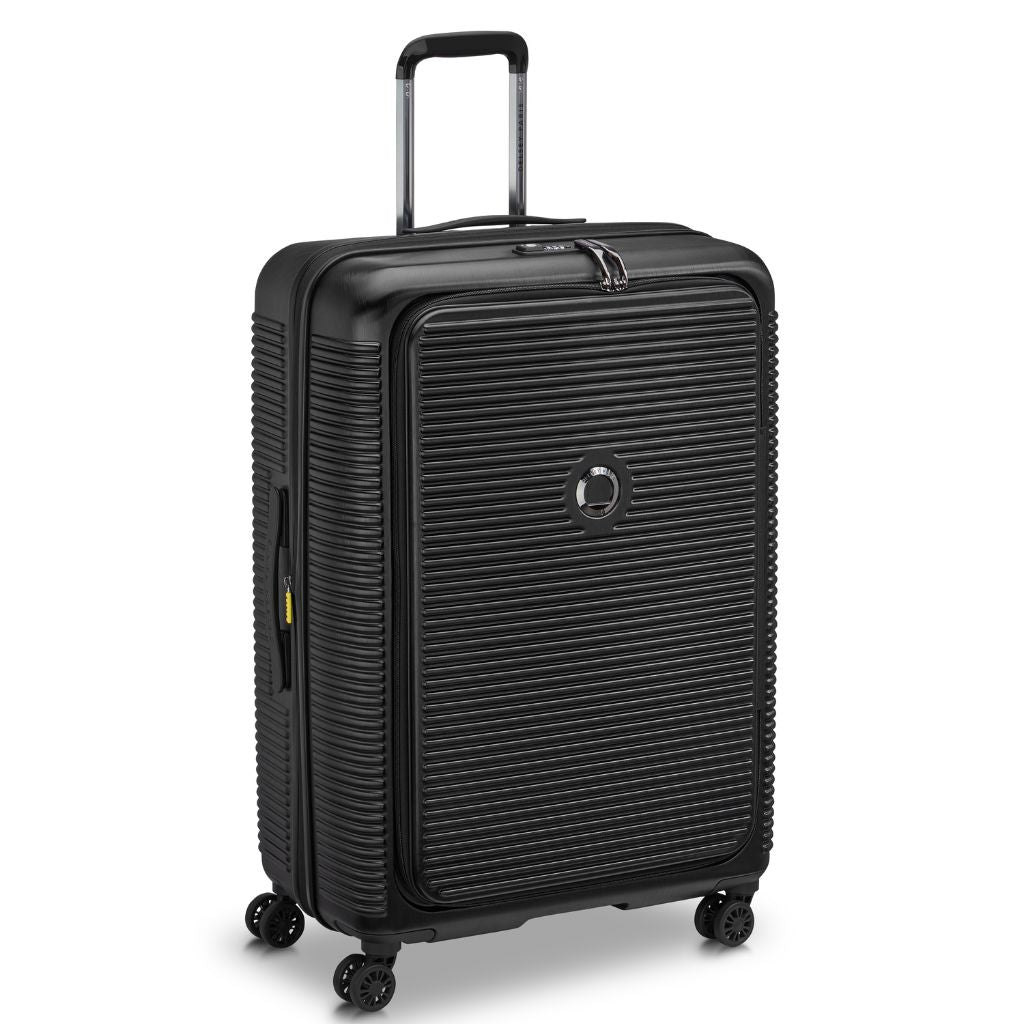 Delsey Freestyle Front Opening 76cm Large Luggage - Black Delsey Luggage