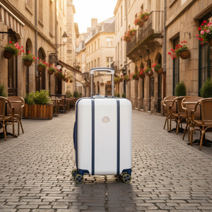 Delsey Cadense 55cm Carry On Exp Luggage - Ivory/Navy Delsey Luggage