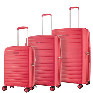 Rock Palma 3 Pce Set Lightweight Hardsided Suitcase - Coral