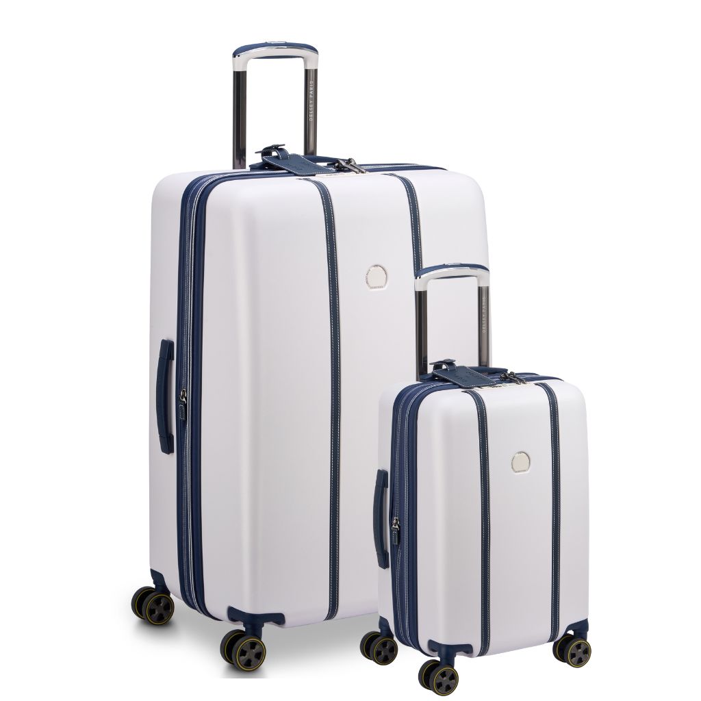 Delsey Cadense Carry On & Large Duo Hardsided Luggage Ivory/Navy Delsey Luggage