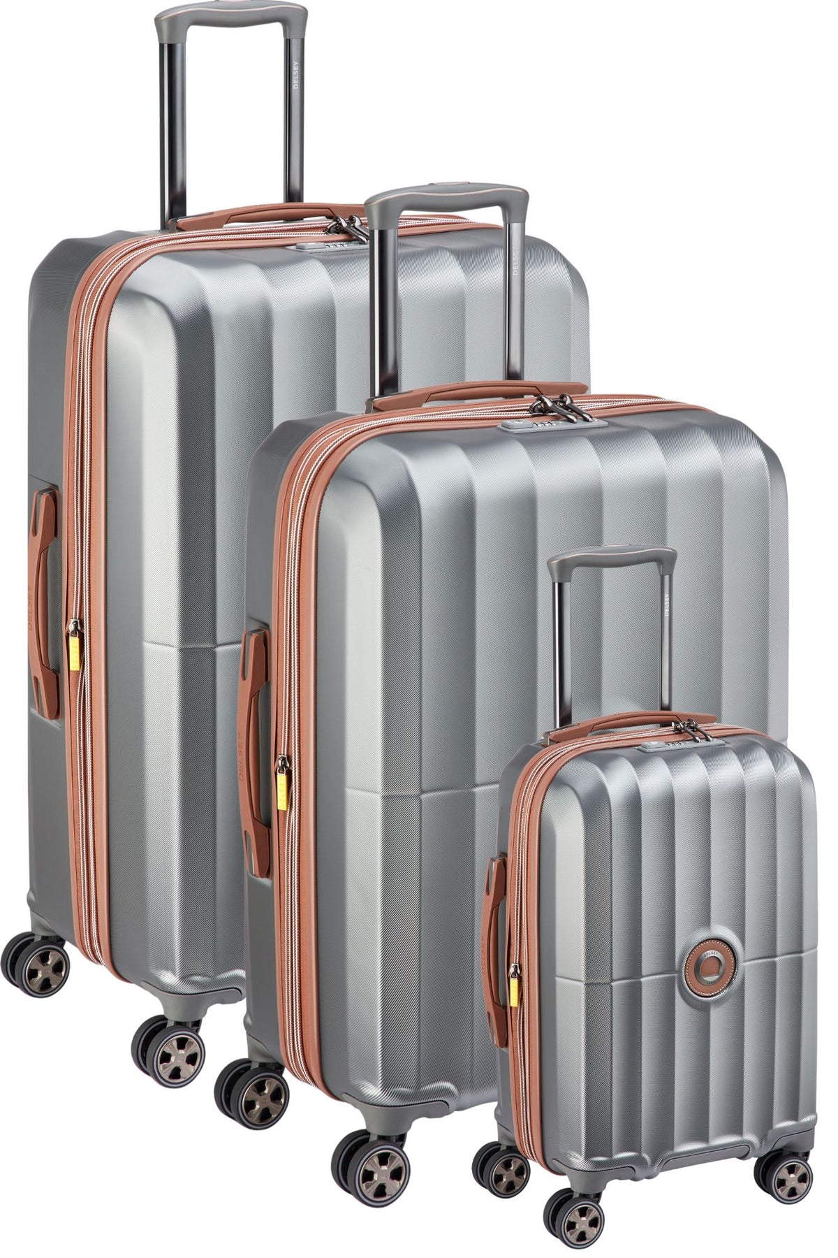 Delsey Carrousel 2 Set - 3 Piece Hardsided Luggage - Silver Delsey Luggage
