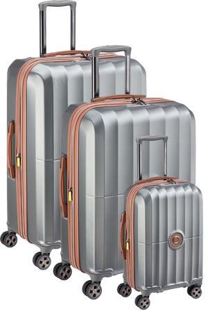 Delsey Carrousel 2 Set - 3 Piece Hardsided Luggage - Silver Delsey Luggage