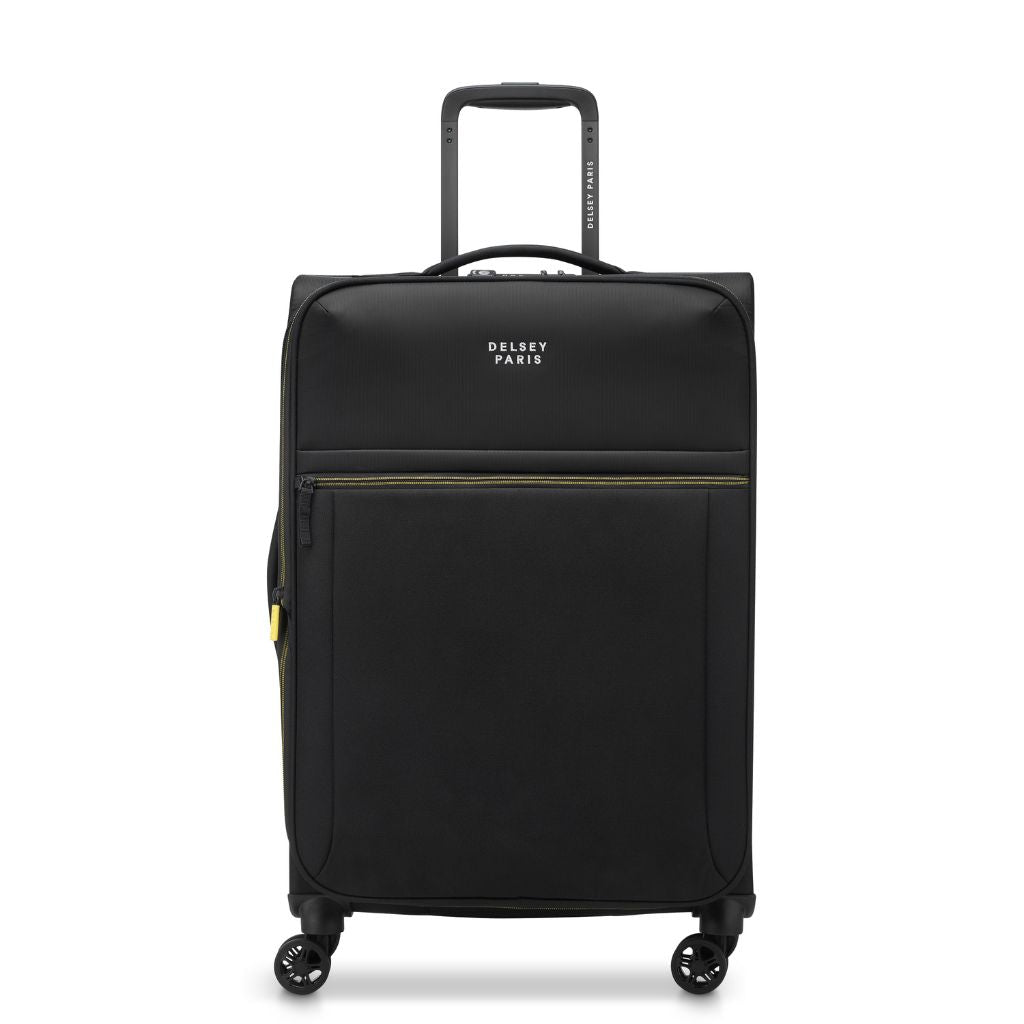 Delsey BROCHANT 3.0 67cm Medium Softsided Luggage Deep Black Love Luggage