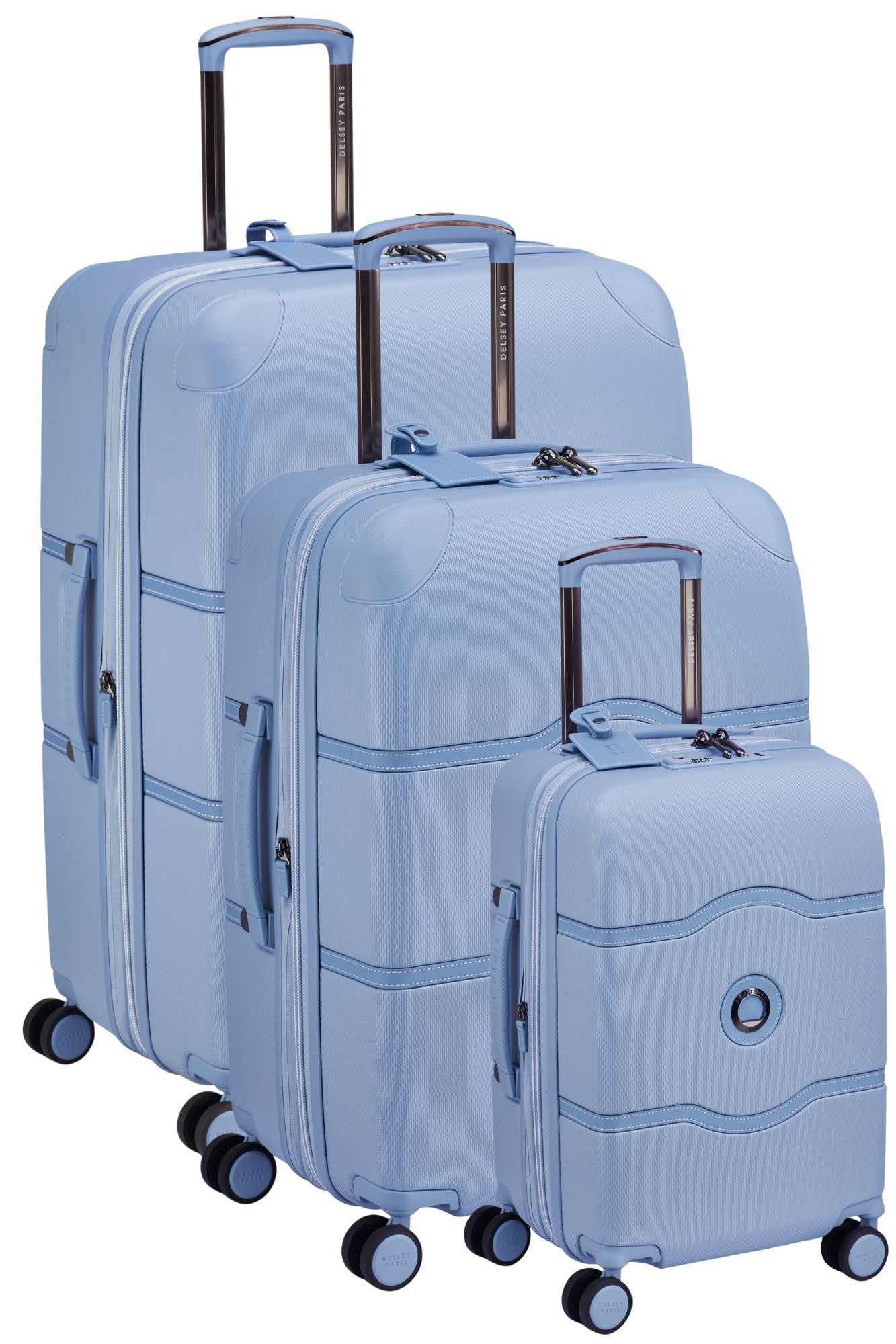 Delsey Chatelet Air 2.0 Set - 3 Piece Hardsided Luggage - Light Blue Delsey Luggage