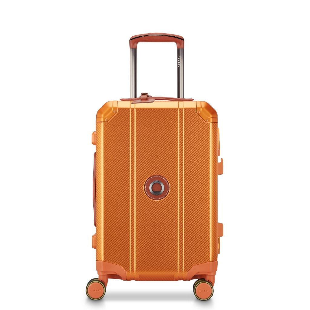 Delsey Alu’r - Aluminum Zipperless Premium Carry On - Orange Delsey Luggage