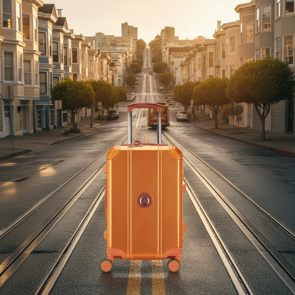 Delsey Alu’r - Aluminum Zipperless Premium Carry On - Orange Delsey Luggage