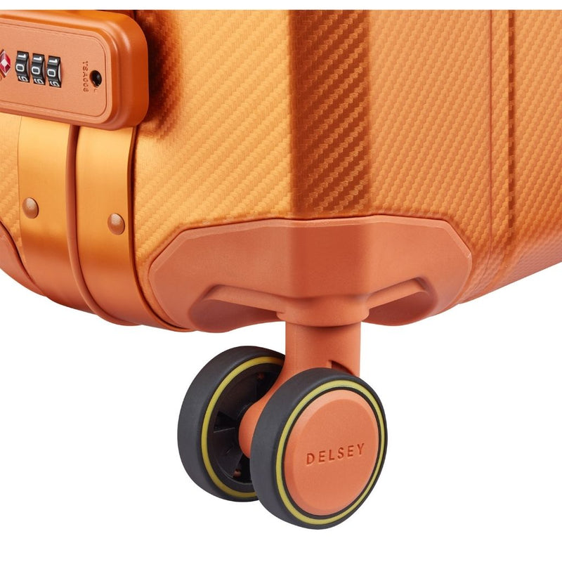 Delsey Alu’r - Aluminum Zipperless Premium Carry On - Orange Delsey Luggage