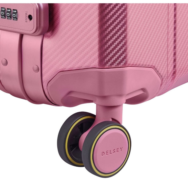 Delsey Alu’r - Aluminum Zipperless Premium Carry On - Pink Delsey Luggage