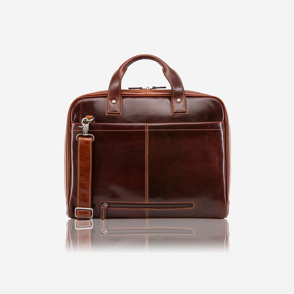 Jekyll & Hide Oxford Large Multi Compartment Briefcase, Tobacco