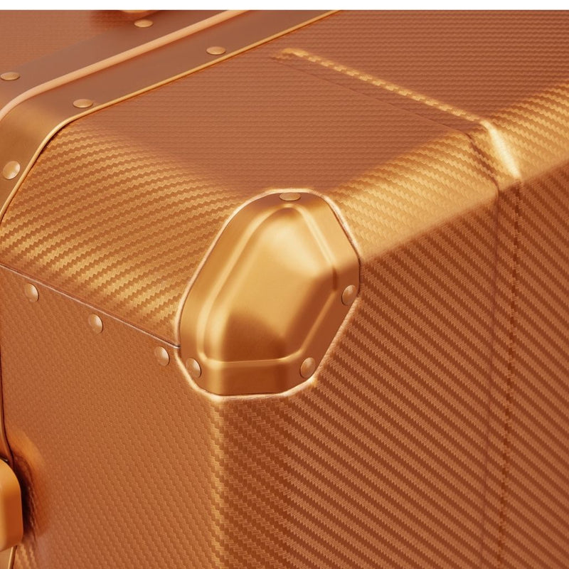 Delsey Alu’r - Aluminum Zipperless Premium Large Luggage - Orange Delsey Luggage