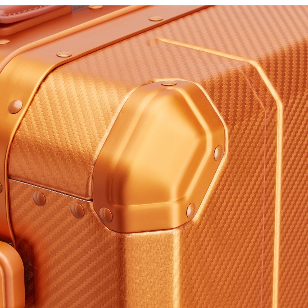 Delsey Alu’r - Aluminum Zipperless Premium Carry On - Orange Delsey Luggage