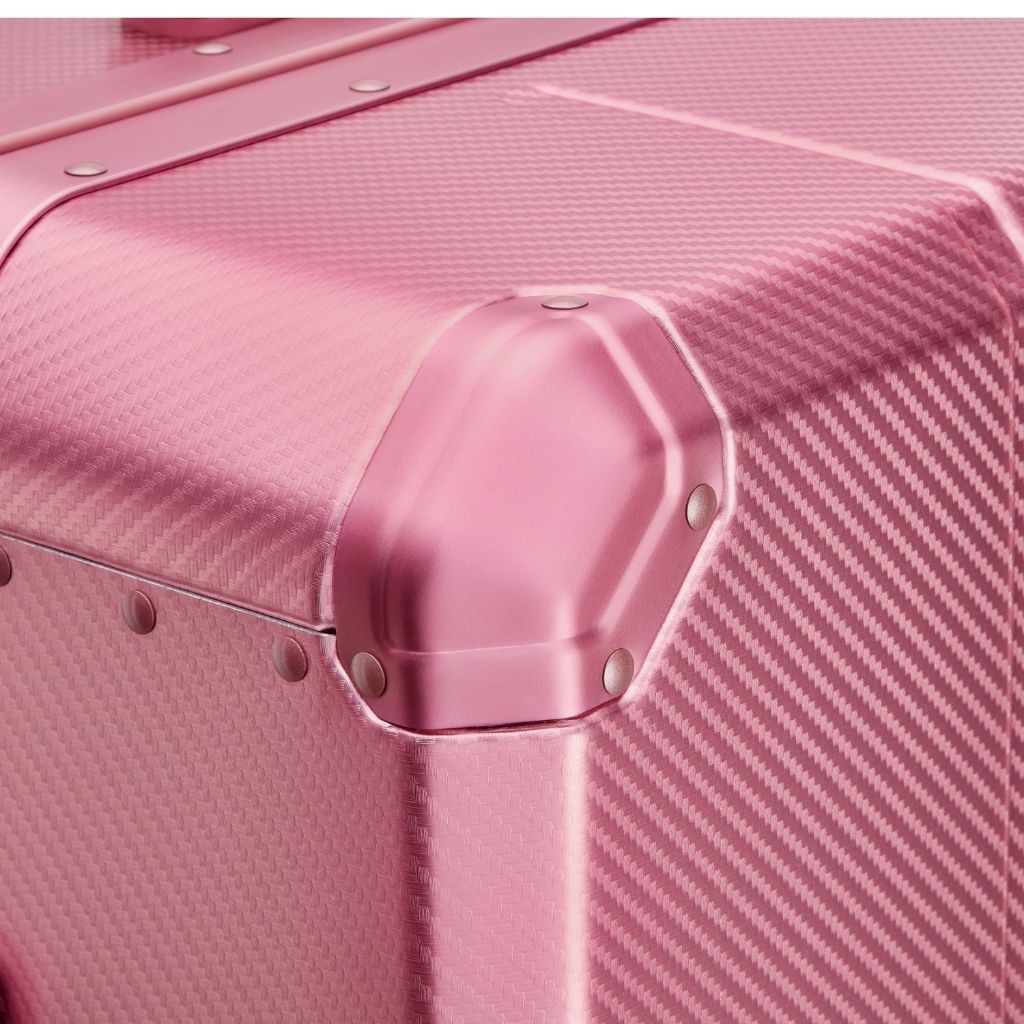 Delsey Alu’r - Aluminum Zipperless Premium Large Luggage - Pink Delsey Luggage