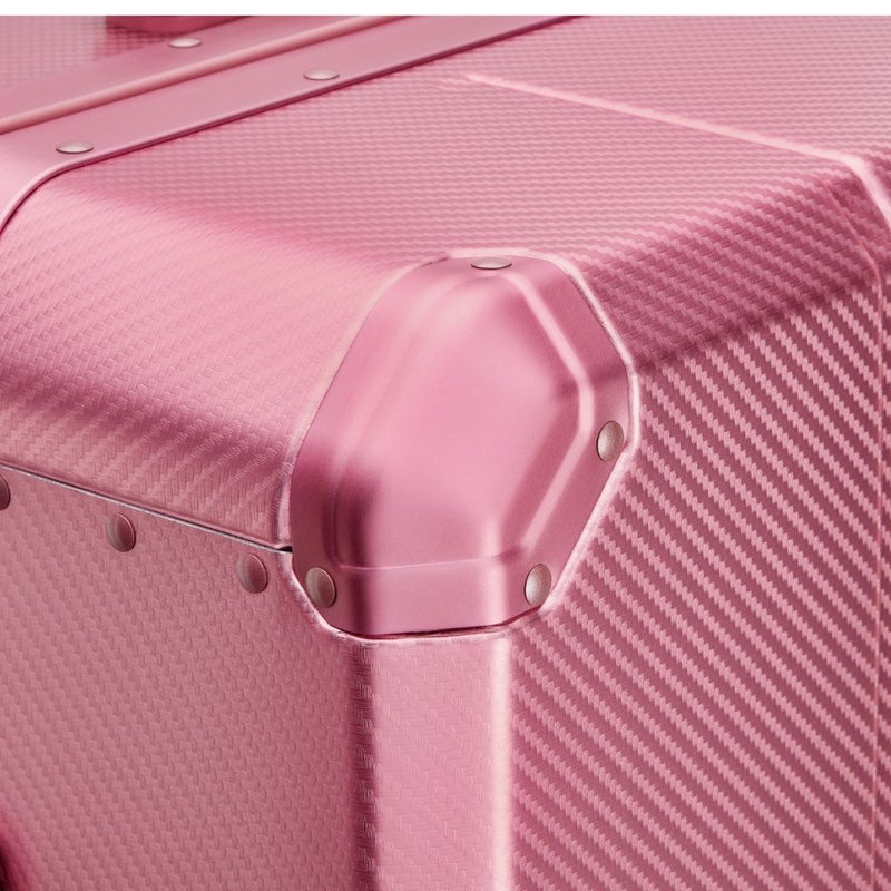 Delsey Alu’r - Aluminum Zipperless Premium Large Luggage - Pink Delsey Luggage