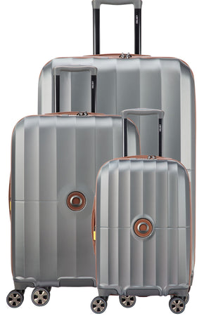 Delsey Carrousel 2 Set - 3 Piece Hardsided Luggage - Silver Delsey Luggage