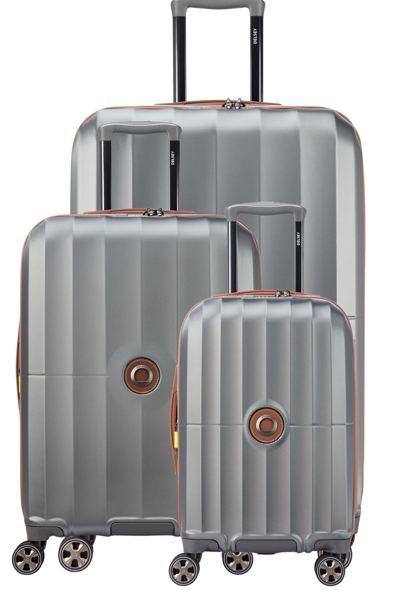 Delsey Carrousel 2 Set - 3 Piece Hardsided Luggage - Silver Delsey Luggage