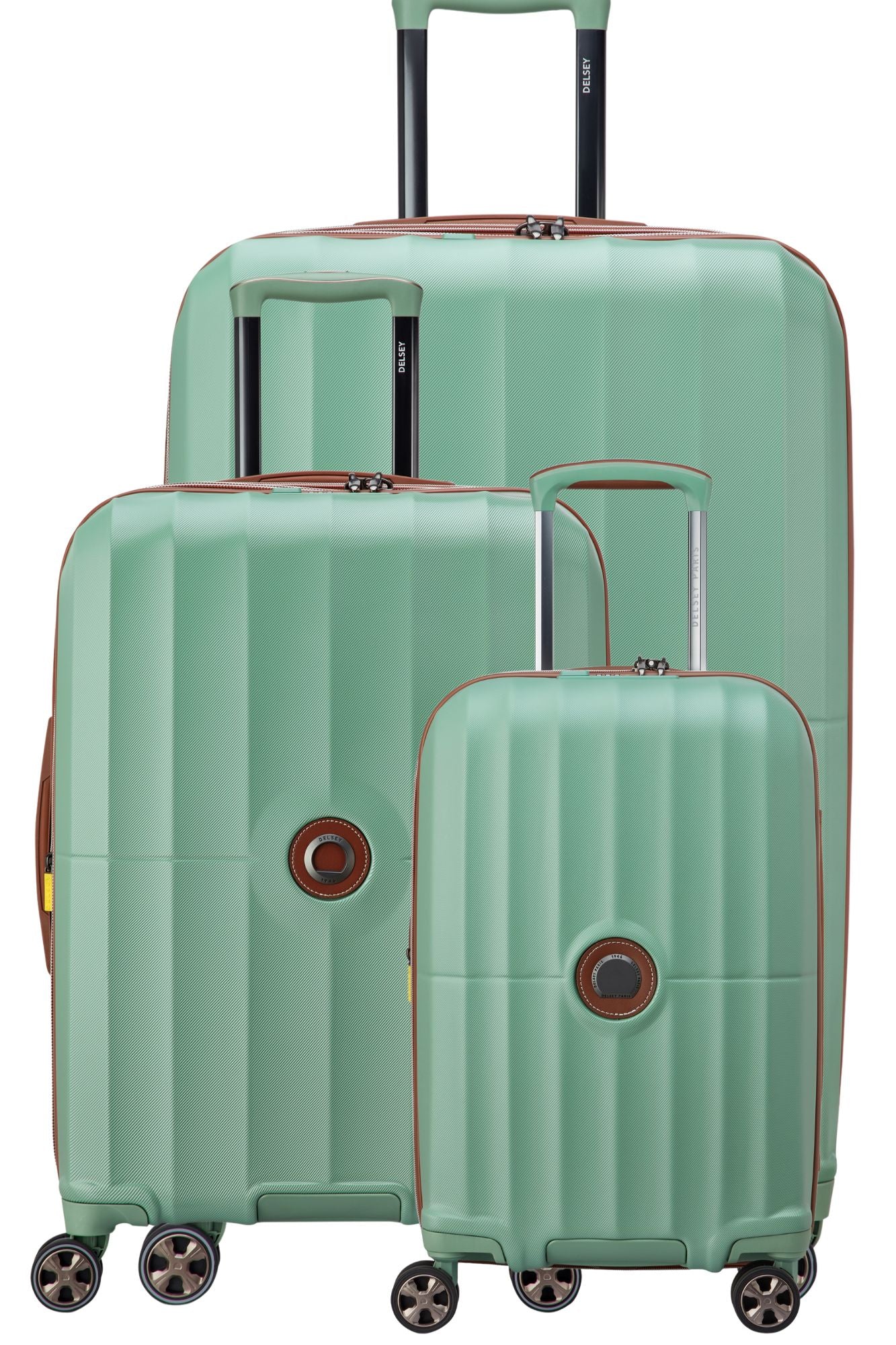 Delsey Carrousel 2 Set - 3 Piece Hardsided Luggage - Green Delsey Luggage