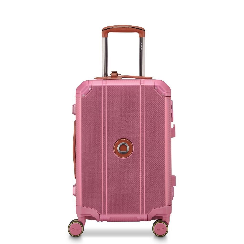 Delsey Alu’r - Aluminum Zipperless Premium Carry On - Pink Delsey Luggage