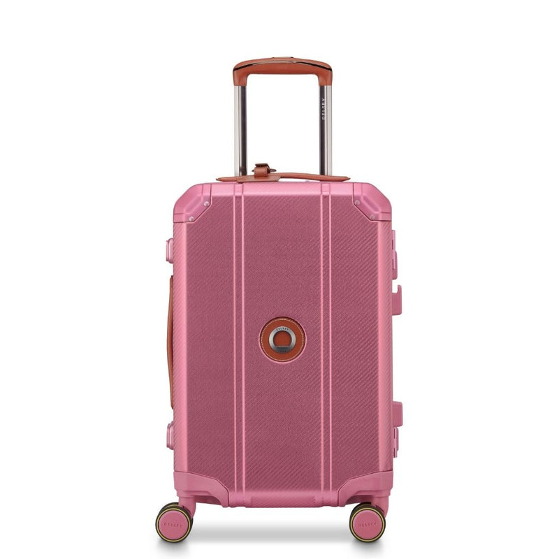 Delsey Alu’r - Aluminum Zipperless Premium Carry On - Pink Delsey Luggage