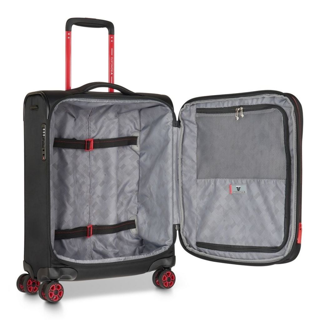 Roncato Move 55cm Carry On 2.3Kg Lightweight Luggage - Smoke Black