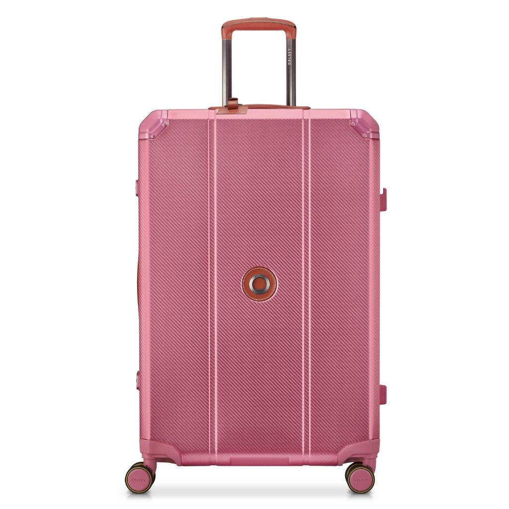 Delsey Alu’r - Aluminum Zipperless Premium Large Luggage - Pink Delsey Luggage