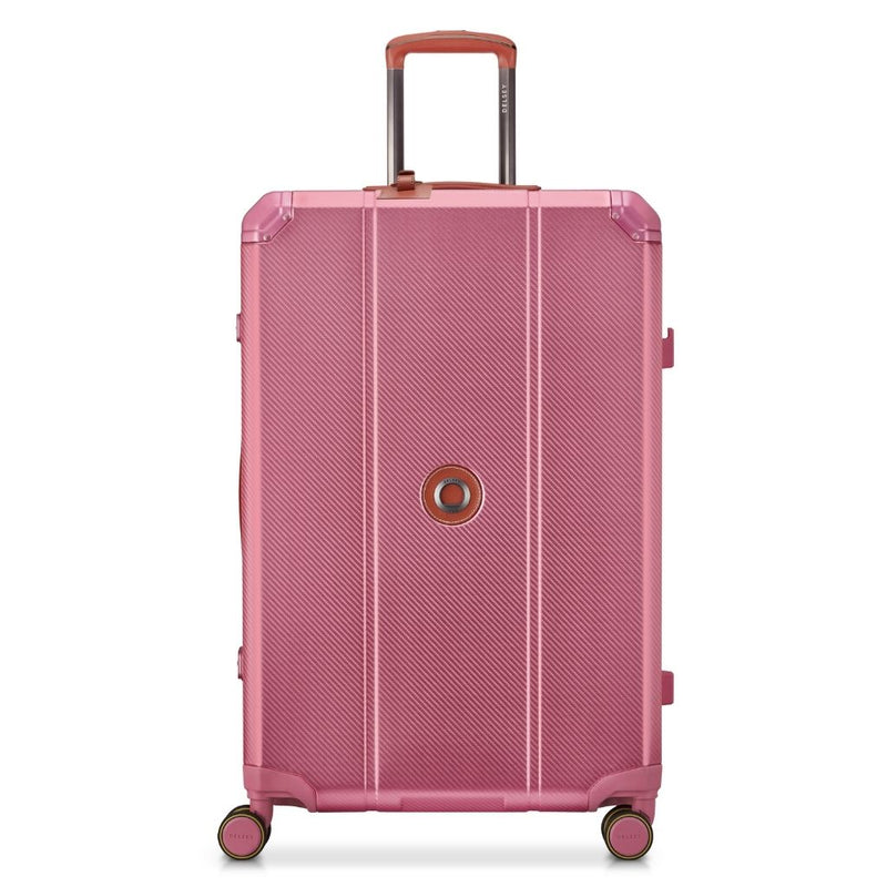 Delsey Alu’r - Aluminum Zipperless Premium Large Luggage - Pink Delsey Luggage