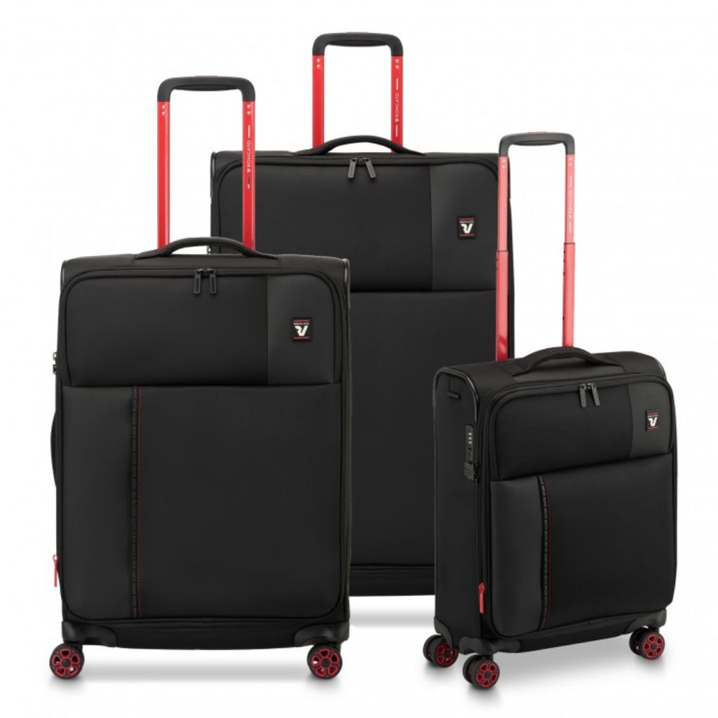 Roncato Move 3 Piece Lightweight Spinner EXP Luggage Set - Smoke Black