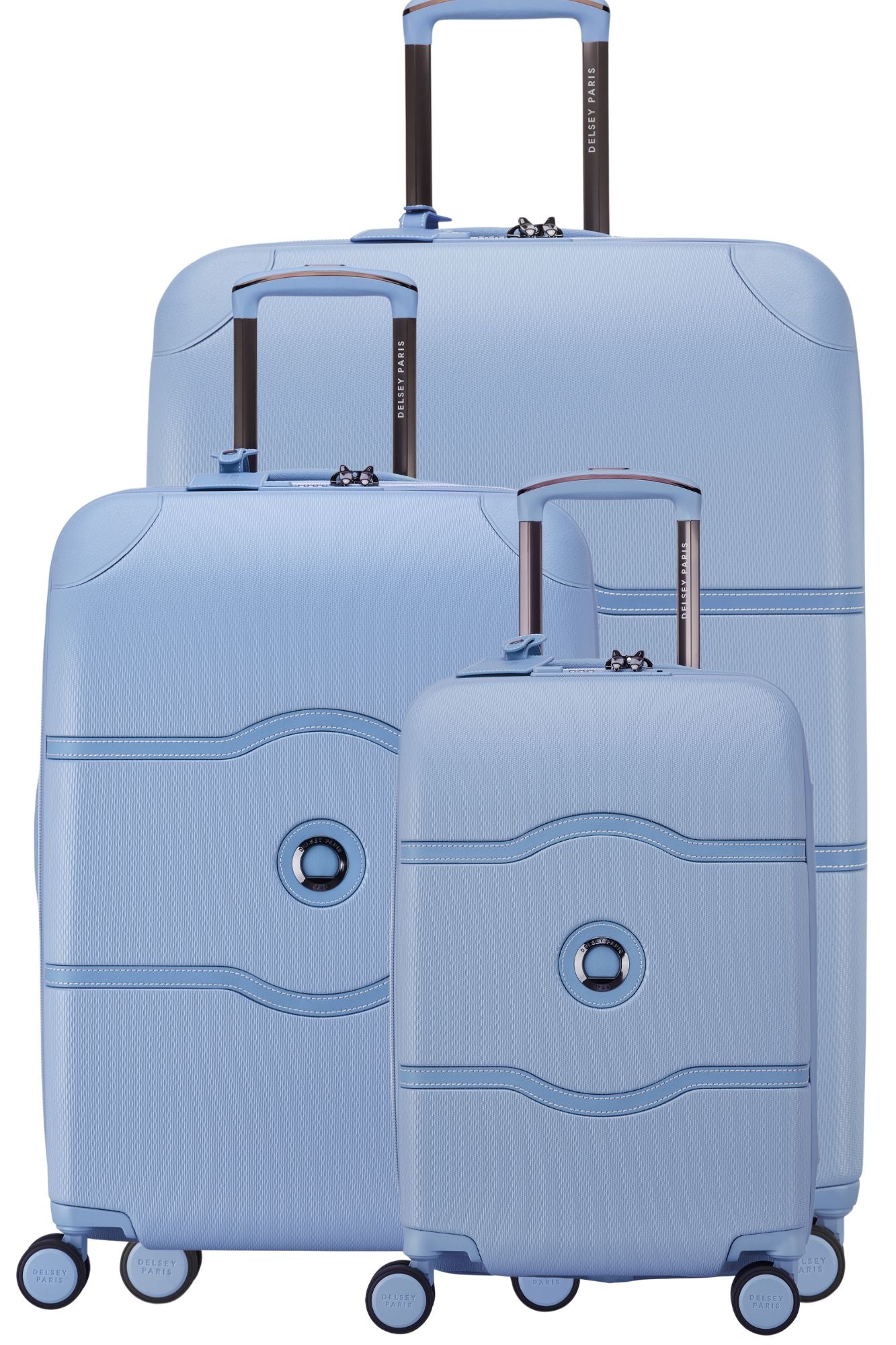 Delsey Chatelet Air 2.0 Set - 3 Piece Hardsided Luggage - Light Blue Delsey Luggage