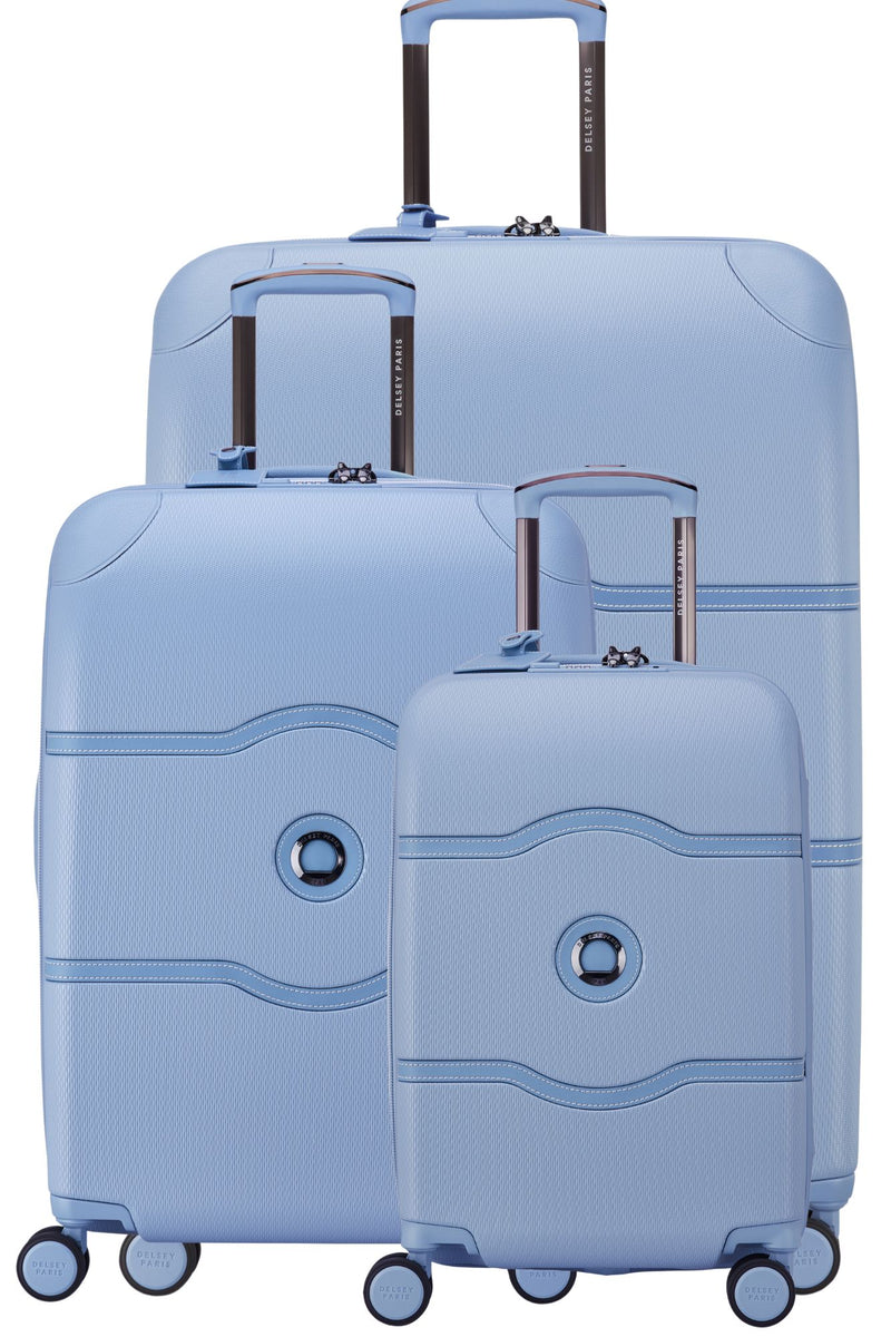 Delsey Chatelet Air 2.0 Set - 3 Piece Hardsided Luggage - Light Blue Delsey Luggage