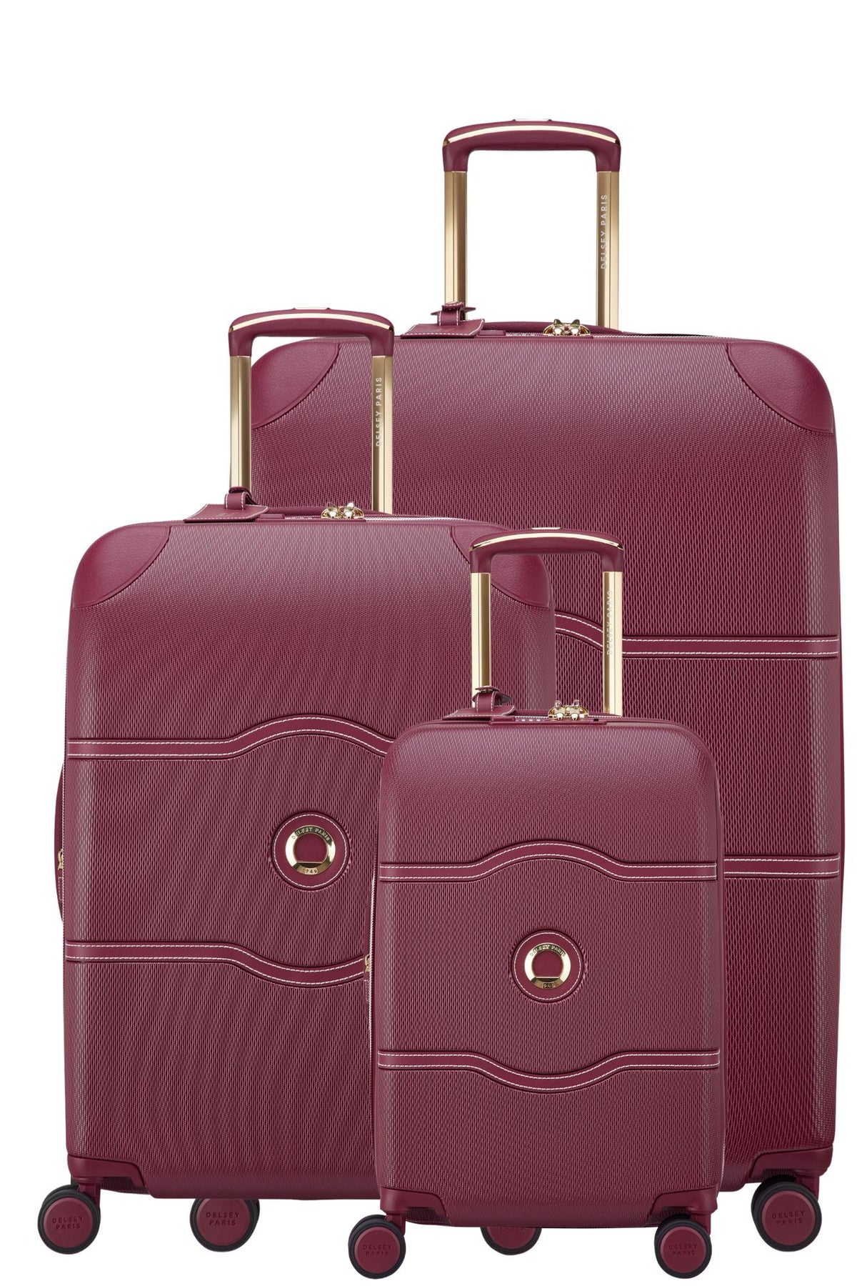 Delsey Chatelet Air Limited Edition 2.0 Set - 3 Piece Hardsided Luggage - Burgundy Delsey Luggage