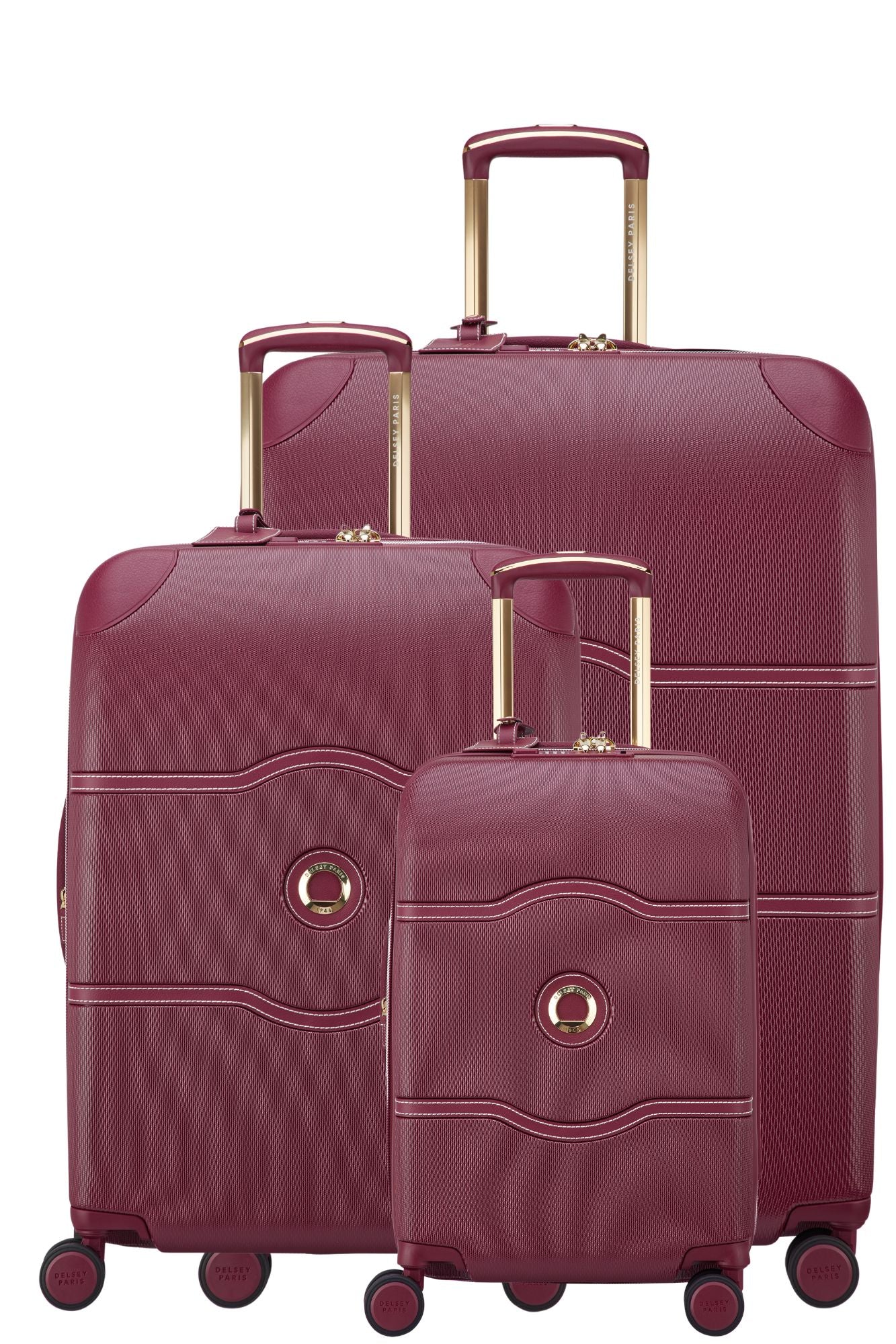 Delsey Chatelet Air Limited Edition 2.0 Set - 3 Piece Hardsided Luggage - Burgundy Delsey Luggage