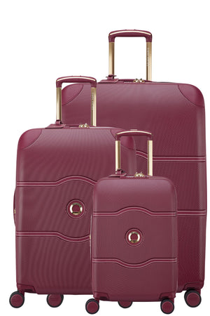 Delsey Chatelet Air Limited Edition 2.0 Set - 3 Piece Hardsided Luggage - Burgundy Delsey Luggage