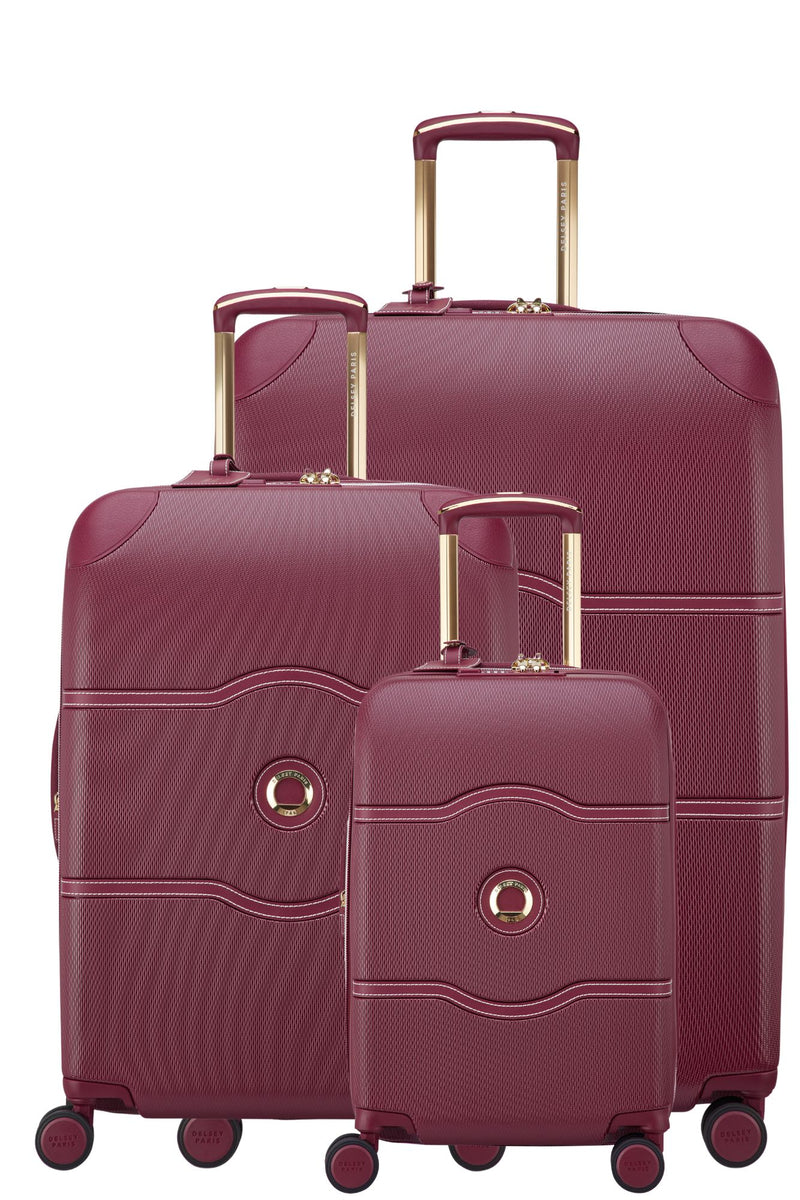 Delsey Chatelet Air Limited Edition 2.0 Set - 3 Piece Hardsided Luggage - Burgundy Delsey Luggage