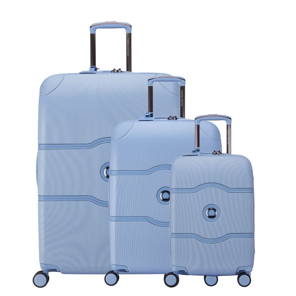 Delsey Chatelet Air 2.0 Set - 3 Piece Hardsided Luggage - Light Blue Delsey Luggage