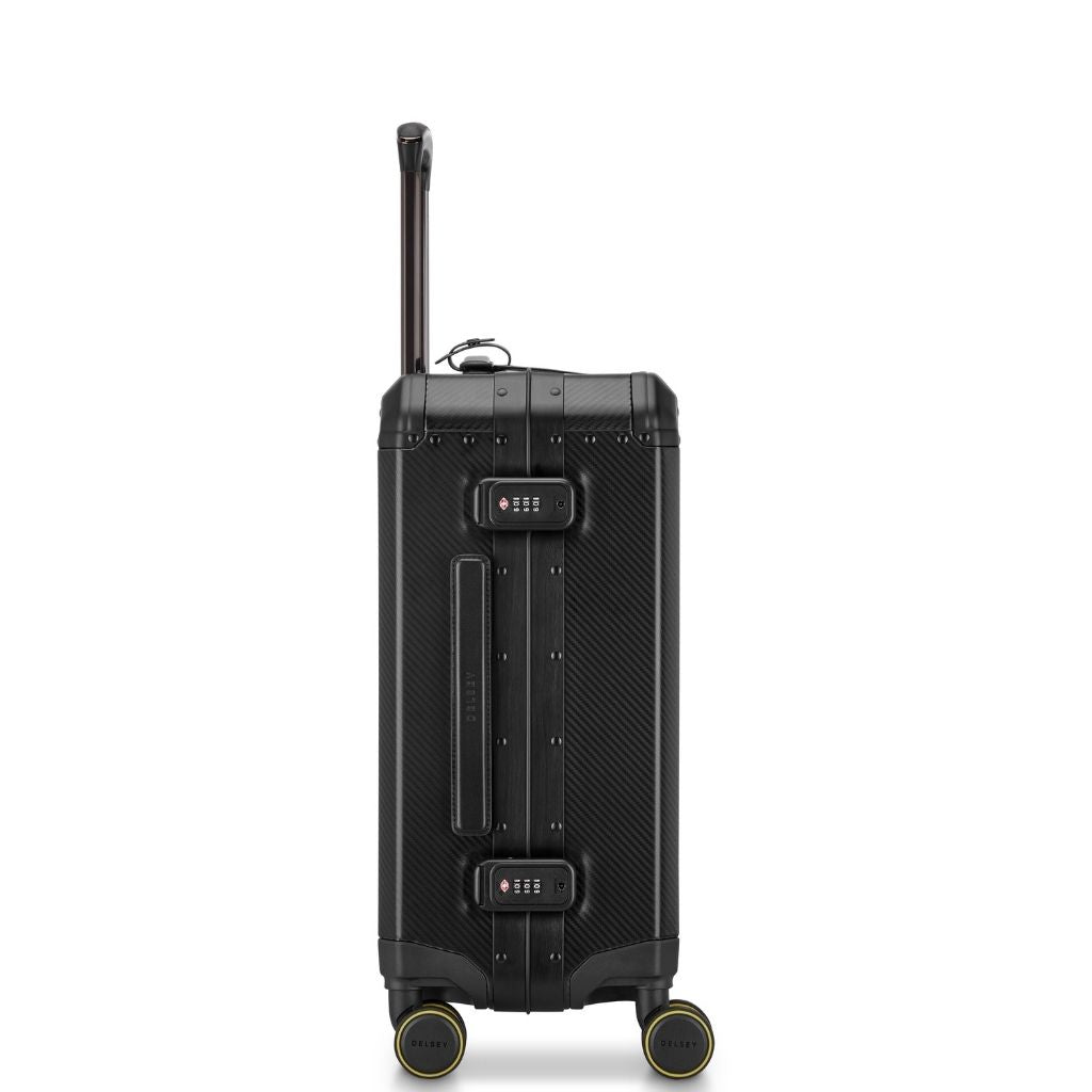 Delsey Alu’r - Aluminum Zipperless Premium Carry On - Black Delsey Luggage