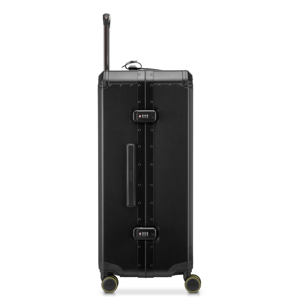 Delsey Alu’r - Aluminum Zipperless Premium Large Luggage - Black Delsey Luggage