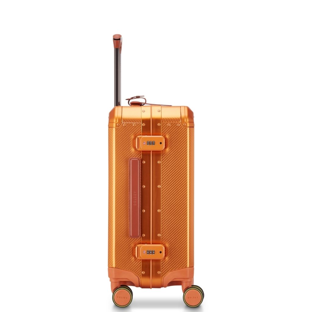 Delsey Alu’r - Aluminum Zipperless Premium Carry On - Orange Delsey Luggage