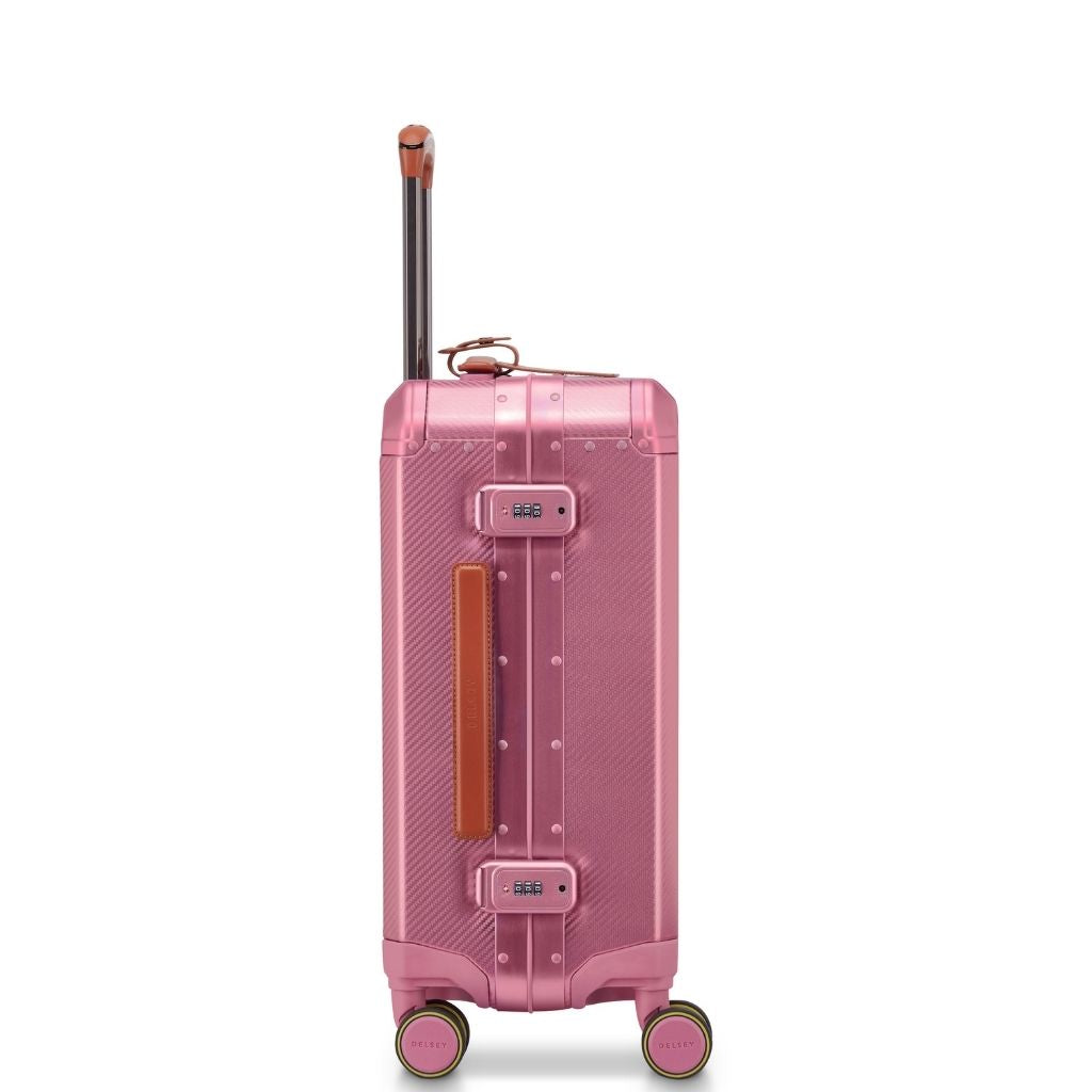 Delsey Alu’r - Aluminum Zipperless Premium Carry On - Pink Delsey Luggage